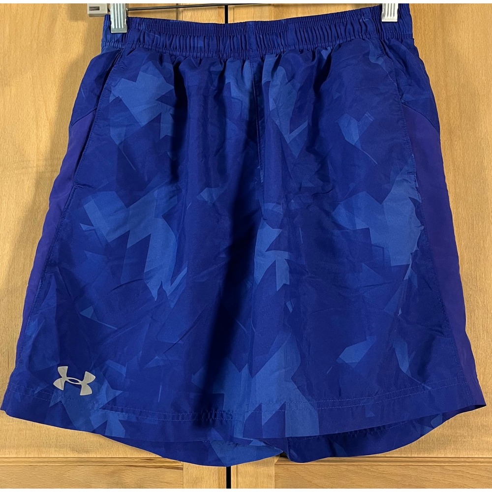 Under Armour Athletic Shorts Mens Small Blue Geometric HeatGear Gym